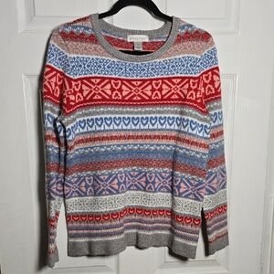Christopher & Banks M Medium Multicolor Patterned Sweater